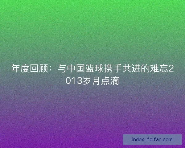 年度回顾：与中国篮球携手共进的难忘2013岁月点滴